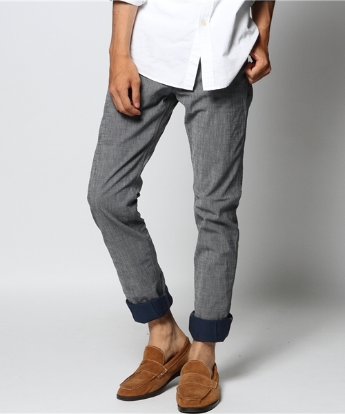 JOURNAL STANDARD（ジャーナルスタンダード）の「★★T/C ヒラロールアップパンツ#（その他パンツ・メンズ・ネイビー/ベージュ/サックスブルー/ブラック・MEDIUM/SMALL/LARGE）」の14枚目の写真