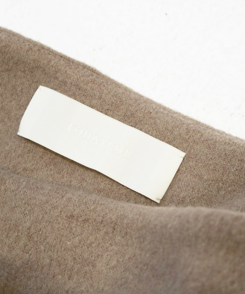 TODAYFUL（トゥデイフル）の「ブラッシュWラップアラウンドスカート（スカート・レディース・ベージュ/ネイビー・FREE）」の9枚目の写真