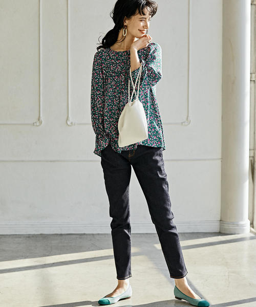 green label relaxing（グリーンレーベルリラクシング）の「◆SC ST B/F テーパード デニム パンツ（デニムパンツ・レディース・コバルトブルー/ネイビー・34/36/42/44/40/38/46）」の16枚目の写真