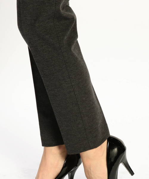 NARACAMICIE（ナラカミーチェ）の「【セットアップスーツ対応】ミラノリブ裏起毛9分丈パンツ（その他パンツ・レディース・グレー/ブラック・SMALL/MEDIUM/LARGE）」の9枚目の写真