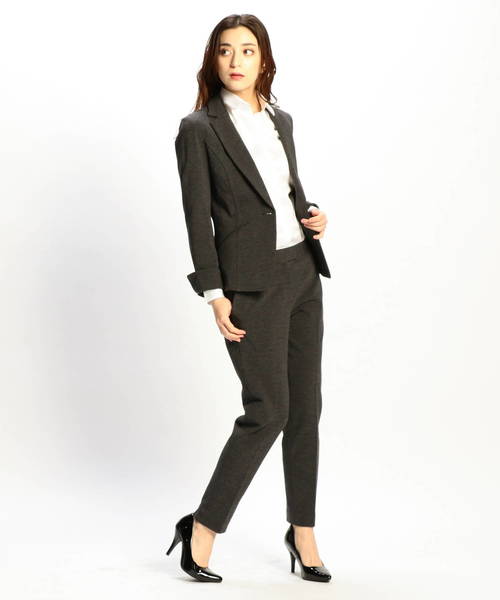 NARACAMICIE（ナラカミーチェ）の「【セットアップスーツ対応】ミラノリブ裏起毛9分丈パンツ（その他パンツ・レディース・グレー/ブラック・SMALL/MEDIUM/LARGE）」の11枚目の写真