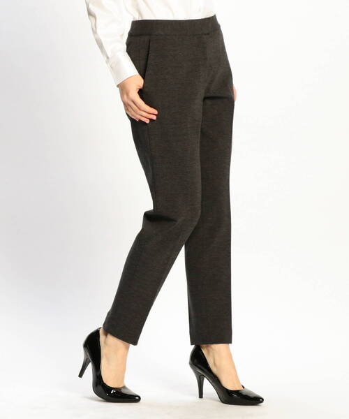 NARACAMICIE（ナラカミーチェ）の「【セットアップスーツ対応】ミラノリブ裏起毛9分丈パンツ（その他パンツ・レディース・グレー/ブラック・SMALL/MEDIUM/LARGE）」の14枚目の写真