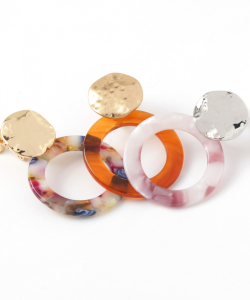 GLOBAL WORK（グローバルワーク）の「カラーラウンドイヤリング/820581（イヤリング・レディース・その他1/ダークブラウン/パープル系その他5・FREE）」の4枚目の写真