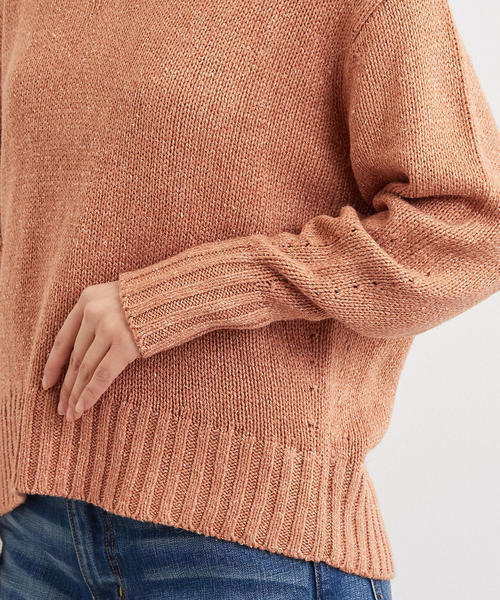 green label relaxing（グリーンレーベルリラクシング）の「[手洗い可能] CFC テンジク Vネック ニット（ニット/セーター・レディース・オリーブ/オレンジ/ナチュラル・FREE）」の9枚目の写真