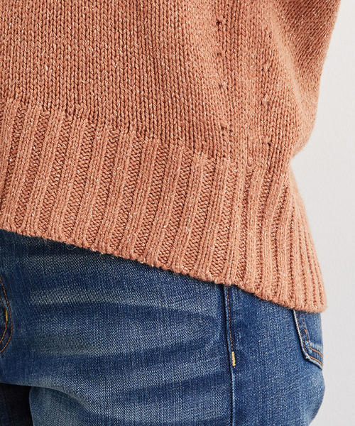 green label relaxing（グリーンレーベルリラクシング）の「[手洗い可能] CFC テンジク Vネック ニット（ニット/セーター・レディース・オリーブ/オレンジ/ナチュラル・FREE）」の10枚目の写真