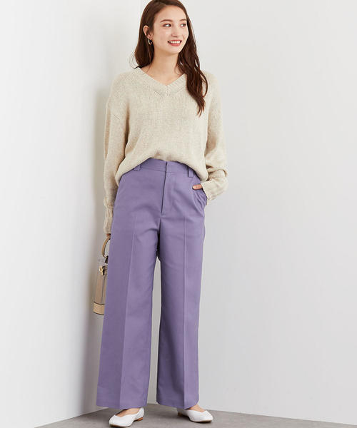 green label relaxing（グリーンレーベルリラクシング）の「[手洗い可能] CFC テンジク Vネック ニット（ニット/セーター・レディース・オリーブ/オレンジ/ナチュラル・FREE）」の13枚目の写真