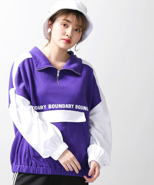 WEGO（ウィゴー）の「WEGO/アノラックロゴスウェット（スウェット・レディース・パープル/ネイビー/グリーン・FREE）」の3枚目の写真