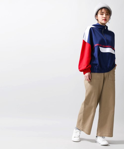 WEGO（ウィゴー）の「WEGO/アノラックロゴスウェット（スウェット・レディース・パープル/ネイビー/グリーン・FREE）」の9枚目の写真