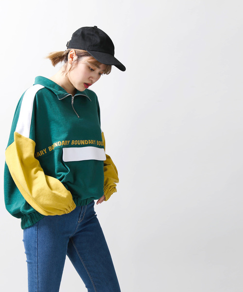 WEGO（ウィゴー）の「WEGO/アノラックロゴスウェット（スウェット・レディース・パープル/ネイビー/グリーン・FREE）」の10枚目の写真