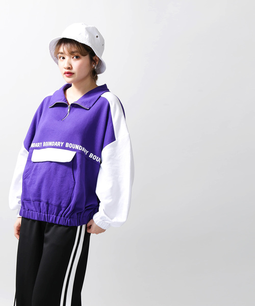 WEGO（ウィゴー）の「WEGO/アノラックロゴスウェット（スウェット・レディース・パープル/ネイビー/グリーン・FREE）」の14枚目の写真