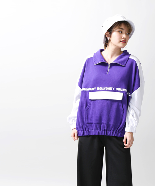 WEGO（ウィゴー）の「WEGO/アノラックロゴスウェット（スウェット・レディース・パープル/ネイビー/グリーン・FREE）」の15枚目の写真