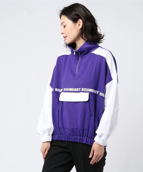 WEGO（ウィゴー）の「WEGO/アノラックロゴスウェット（スウェット・レディース・パープル/ネイビー/グリーン・FREE）」の8枚目の写真