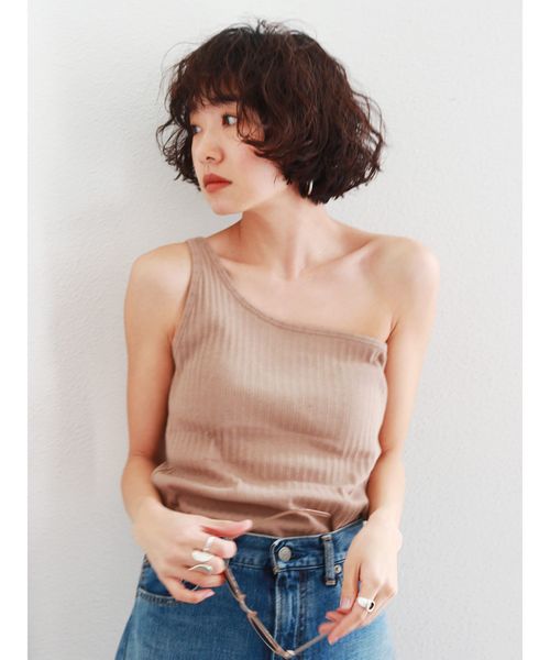 Ungrid（アングリッド）の「ワンショルテレコタンクトップ（タンクトップ・レディース・ブラック/パープル/グレー/オフホワイト/モカ・FREE）」の4枚目の写真