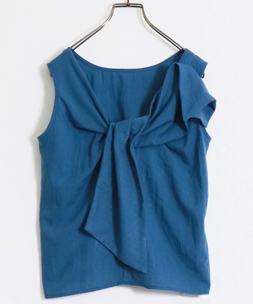 HER CLOSET(ハークローゼット)の「【HERCLOSET】前後2WAYツイストリボンノースリトップス(シャツ/ブラウス・レディース・アイボリー/ベージュ/ブラック/マスタード/カーキ/ブルー系その他・M)」の20枚目の写真