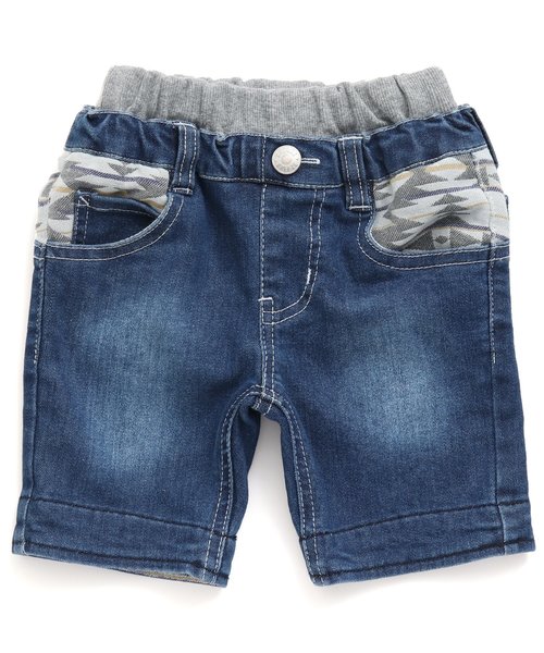 BREEZE（ブリーズ）の「/ジャガード切替ハーフパンツ（その他パンツ・キッズ・レッド/サックスブルー/ライム/ネイビー・100/110/120/90/80/130/140）」の2枚目の写真