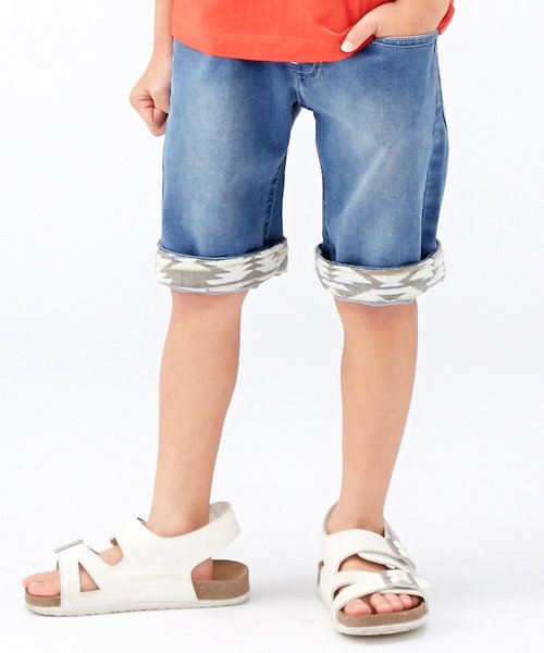 BREEZE（ブリーズ）の「/ジャガード切替ハーフパンツ（その他パンツ・キッズ・レッド/サックスブルー/ライム/ネイビー・100/110/120/90/80/130/140）」の3枚目の写真