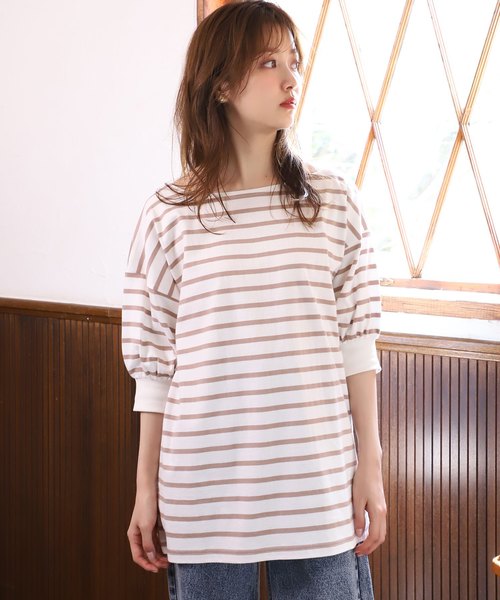 one after another NICE CLAUP(ワンアフターアナザーナイスクラップ)の「ワンショルダー2wayトップス(Tシャツ/カットソー・レディース・オフホワイト/ブラウン/テラコッタ/ベージュ/グリーン・FREE)」の4枚目の写真