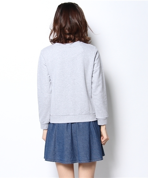 VIS（ビス）の「前身レース付裏毛プルオーバー（スウェット・レディース・グレー/ホワイト/ネイビー/グレー系その他/ホワイト系その他・MEDIUM）」の8枚目の写真
