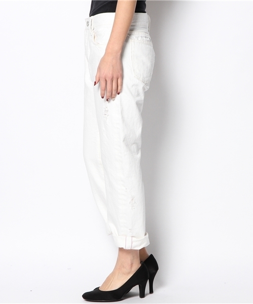 goa（ゴア）の「13OZ ホワイトデニムボーイズパンツ（デニムパンツ・レディース・ホワイト・1/2）」の6枚目の写真