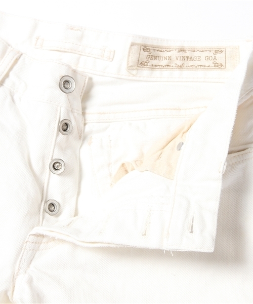 goa（ゴア）の「13OZ ホワイトデニムボーイズパンツ（デニムパンツ・レディース・ホワイト・1/2）」の4枚目の写真