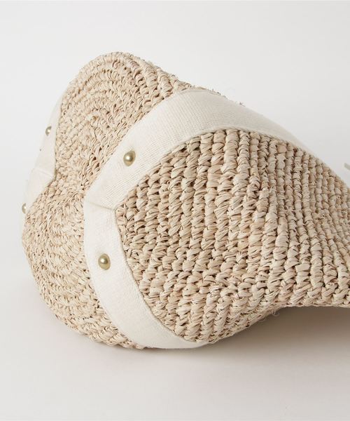 VIOLAd'ORO（ヴィオラドーロ）の「【VIOLAd'ORO】 ラフィアトートバッグ　V-8087 SANDRO（トートバッグ・レディース・ネイビー/ブラウン/シルバー/アイボリー/ゴールド・FREE）」の10枚目の写真