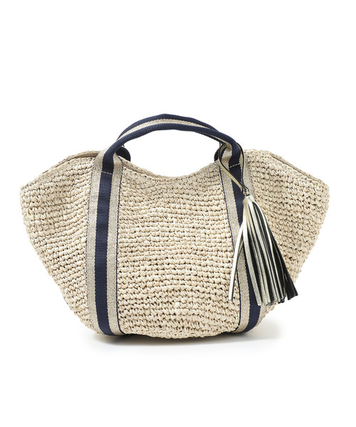 VIOLAd'ORO（ヴィオラドーロ）の「【VIOLAd'ORO】 ラフィアトートバッグ　V-8087 SANDRO（トートバッグ・レディース・ネイビー/ブラウン/シルバー/アイボリー/ゴールド・FREE）」の14枚目の写真