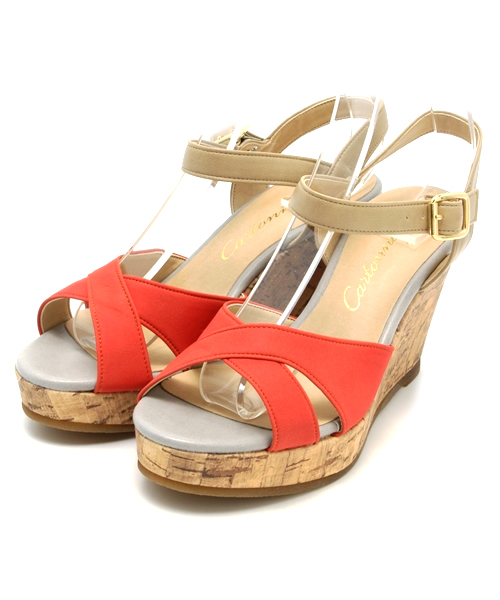 Cartonnage(カルトナージュ)の「ウェッジソールカラーサンダル(サンダル・レディース・ブラック/ベージュ/レッド・MEDIUM/LARGE)」の3枚目の写真