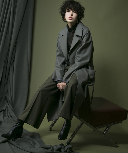 MAISON SPECIAL(メゾンスペシャル)の「◎Oggi 2月号,GISELe 11月号掲載:ニットメルトンオーバーコート【MAISON SPECIAL/メゾンスペシャル】(チェスターコート・レディース・グレー/ベージュ・FREE)」の2枚目の写真