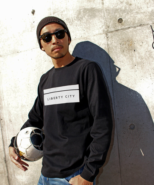 LIBERTY CITY（リバティシティ）の「【LIBERTY CITY/リバティーシティ】 [BOX LOGO] ロンT（Tシャツ/カットソー・メンズ・ホワイト/ブラック/レッド・2/4/3）」の2枚目の写真