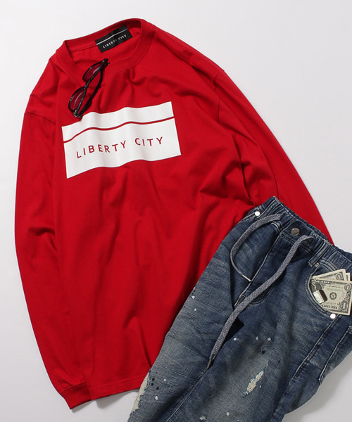 LIBERTY CITY（リバティシティ）の「【LIBERTY CITY/リバティーシティ】 [BOX LOGO] ロンT（Tシャツ/カットソー・メンズ・ホワイト/ブラック/レッド・2/4/3）」の13枚目の写真