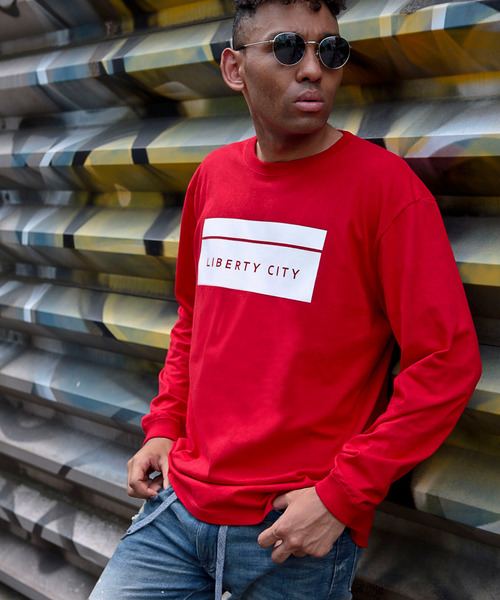 LIBERTY CITY（リバティシティ）の「【LIBERTY CITY/リバティーシティ】 [BOX LOGO] ロンT（Tシャツ/カットソー・メンズ・ホワイト/ブラック/レッド・2/4/3）」の5枚目の写真