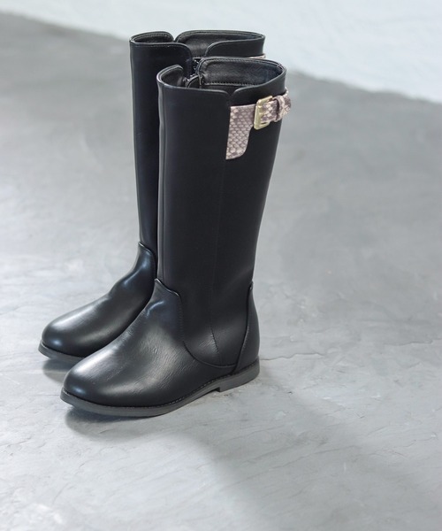 SESTO(セスト)の「ママとお揃い。キッズ用ジョッキーロングブーツ(ブーツ・キッズ・ブラック/ダークブラウン/キャメル/レオパード/パイソン・22.0cm/18.0cm/19.0cm/20.0cm/21.0cm)」の5枚目の写真