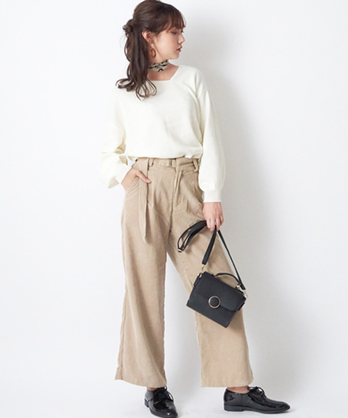 STYLEBLOCK(スタイルブロック)の「コーデュロイワイドパンツ(その他パンツ・レディース・ベージュ/キャメル/ブラウン/ブラック・M)」の3枚目の写真