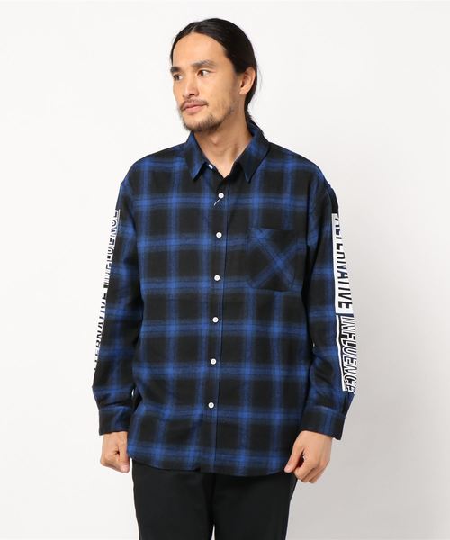 STYLEBLOCK(スタイルブロック)の「オンブレチェック転写フォトバックプリントルーズフィット ビッグシャツ(シャツ/ブラウス・メンズ・ブラック/レッド/ブルー・M/LL/L)」の9枚目の写真