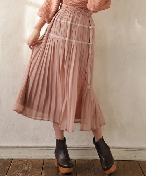 one after another NICE CLAUP（ワンアフターアナザーナイスクラップ）の「２枚セットプリーツスカート（スカート・レディース・アイボリー/ライトグレー/カーキ/ピンク・FREE）」の4枚目の写真