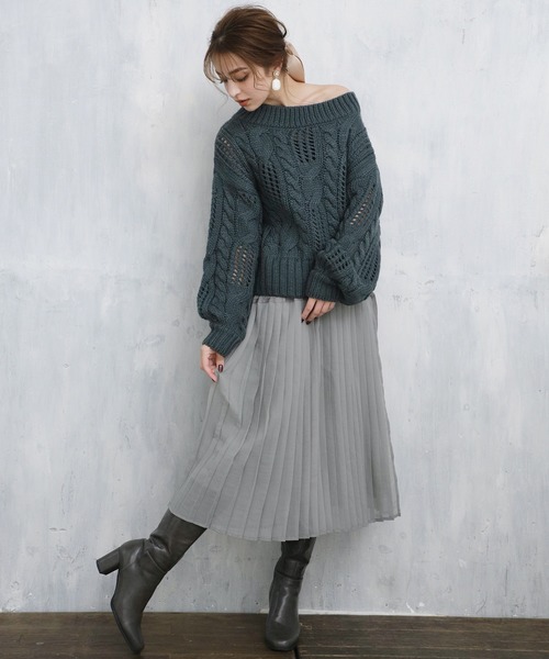 one after another NICE CLAUP（ワンアフターアナザーナイスクラップ）の「２枚セットプリーツスカート（スカート・レディース・アイボリー/ライトグレー/カーキ/ピンク・FREE）」の5枚目の写真