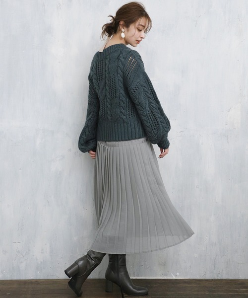 one after another NICE CLAUP（ワンアフターアナザーナイスクラップ）の「２枚セットプリーツスカート（スカート・レディース・アイボリー/ライトグレー/カーキ/ピンク・FREE）」の6枚目の写真