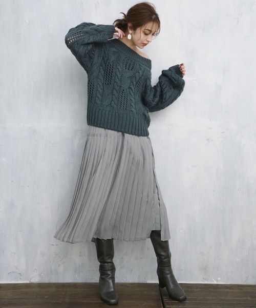 one after another NICE CLAUP（ワンアフターアナザーナイスクラップ）の「２枚セットプリーツスカート（スカート・レディース・アイボリー/ライトグレー/カーキ/ピンク・FREE）」の7枚目の写真