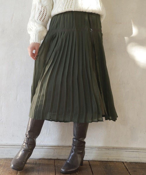 one after another NICE CLAUP（ワンアフターアナザーナイスクラップ）の「２枚セットプリーツスカート（スカート・レディース・アイボリー/ライトグレー/カーキ/ピンク・FREE）」の9枚目の写真