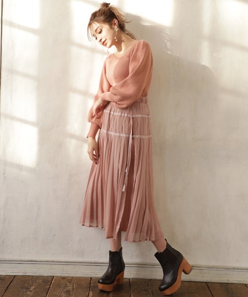 one after another NICE CLAUP（ワンアフターアナザーナイスクラップ）の「２枚セットプリーツスカート（スカート・レディース・アイボリー/ライトグレー/カーキ/ピンク・FREE）」の17枚目の写真