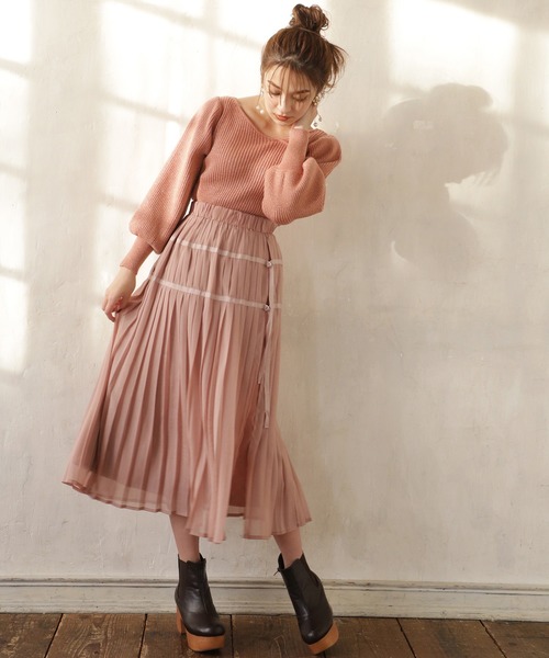 one after another NICE CLAUP（ワンアフターアナザーナイスクラップ）の「２枚セットプリーツスカート（スカート・レディース・アイボリー/ライトグレー/カーキ/ピンク・FREE）」の18枚目の写真