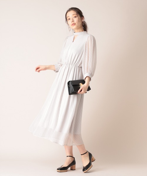 カットドビーシフォンドレス Mysty Woman ミスティウーマン のファッション ドレス Mysty ドレス セール