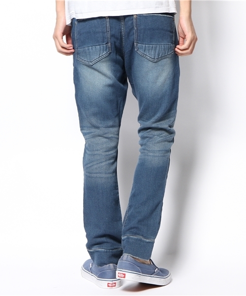 MORGAN HOMME（モルガンオム）の「カット＆ウーブンリラックスデニム/スウェットパンツ（デニムパンツ・メンズ・ホワイト/ネイビー・AL/LARGE/SMALL/MEDIUM）」の7枚目の写真