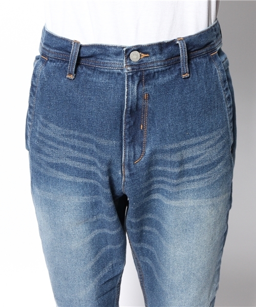 MORGAN HOMME（モルガンオム）の「カット＆ウーブンリラックスデニム/スウェットパンツ（デニムパンツ・メンズ・ホワイト/ネイビー・AL/LARGE/SMALL/MEDIUM）」の8枚目の写真