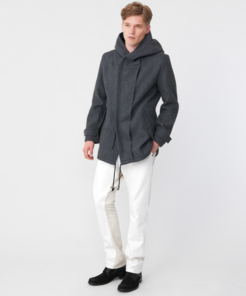 MORGAN HOMME（モルガンオム）の「カット＆ウーブンリラックスデニム/スウェットパンツ（デニムパンツ・メンズ・ホワイト/ネイビー・AL/LARGE/SMALL/MEDIUM）」の13枚目の写真