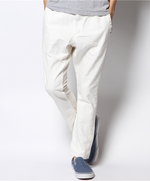 MORGAN HOMME（モルガンオム）の「カット＆ウーブンリラックスデニム/スウェットパンツ（デニムパンツ・メンズ・ホワイト/ネイビー・AL/LARGE/SMALL/MEDIUM）」の11枚目の写真