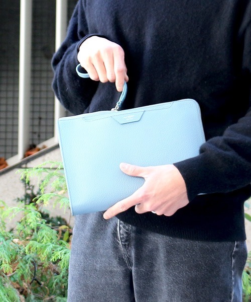 PELLE MORBIDA(ペッレモルビダ)の「Colore(コローレ)シンプルクラッチバッグ(クラッチバッグ・メンズ・チャコールグレー/サックスブルー/オレンジ/ブルー/ネイビー・FREE)」の6枚目の写真