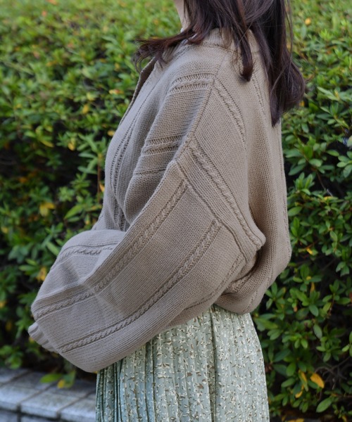 PairPair（ペアペア）の「ヘンリーネックニットプルオーバー（ニット/セーター・レディース・ライトグリーン/モカ/ライトベージュ・FREE）」の8枚目の写真