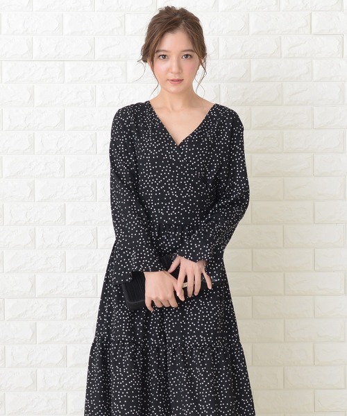 【 ゆきふいるむ × ichi 】ドットカシュクールワンピース
