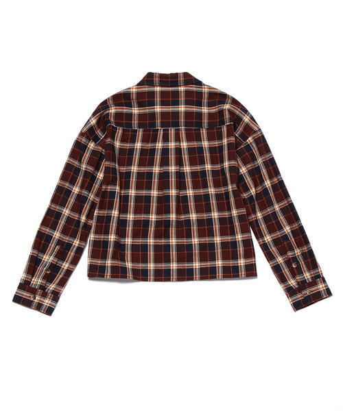 Ray BEAMS（レイビームス）の「Ray BEAMS / チェック クロップドシャツ（シャツ/ブラウス・レディース・ダークブラウン/ネイビー・ONE SIZE）」の21枚目の写真